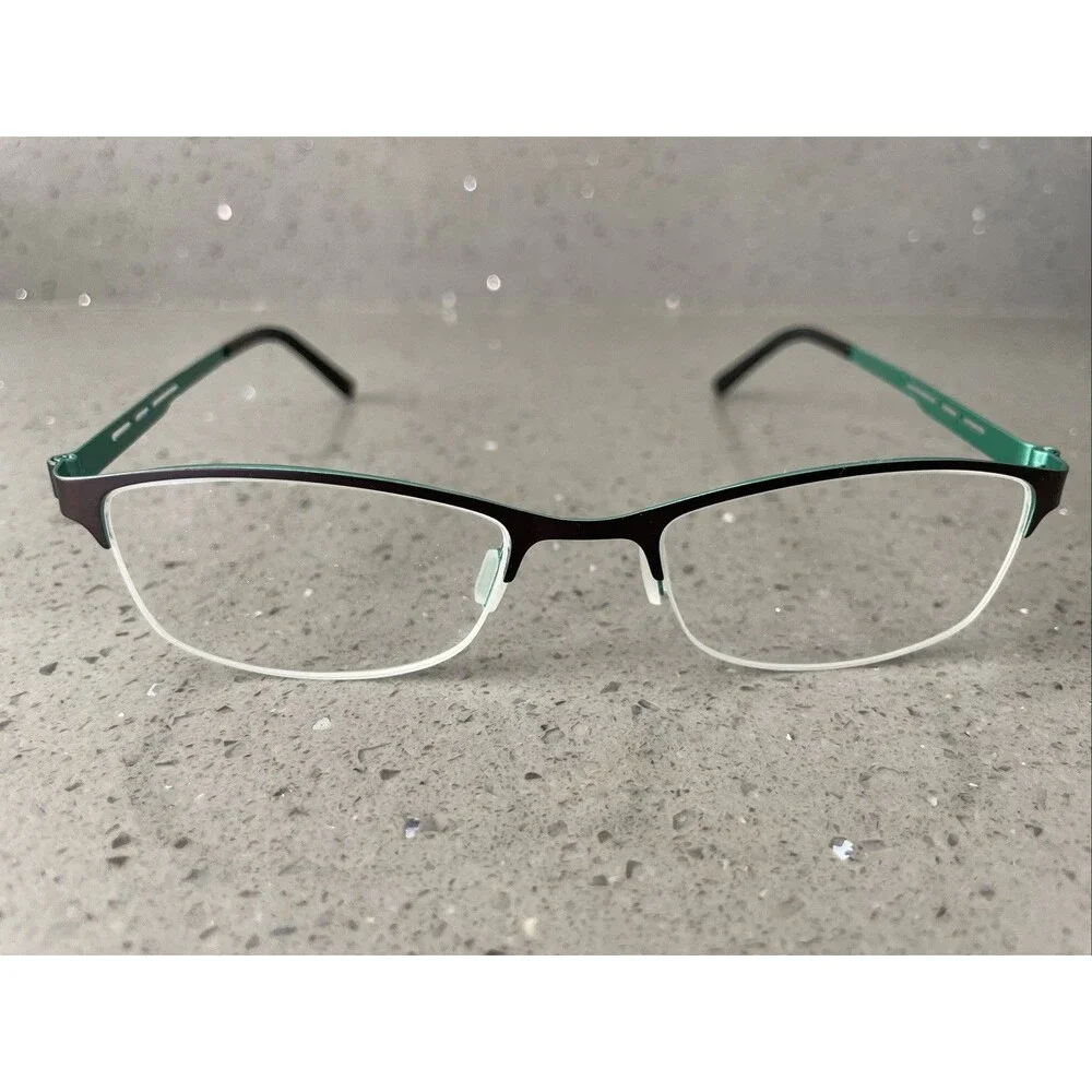 Eyebuydirect Pearl Brown 50-19-140 C1 Eyeglasses FRAMES ONLY half rim teal